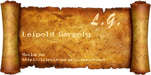 Leipold Gergely névjegykártya